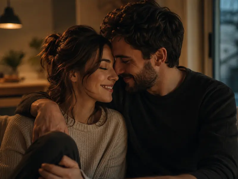 Casal em momento romântico